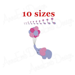 Birthday Penny Elephant Embroidered Bubble and Bonnet