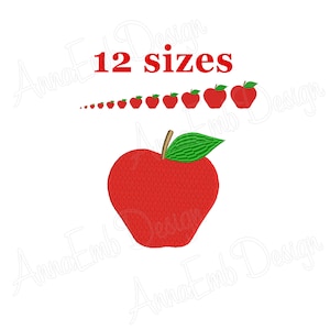 Apple embroidery design. Apple mini Embroidery. Fruit embroidery design. Back to School. Teacher design. Machine embroidery.