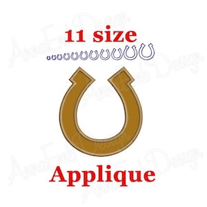 Horseshoe applique embroidery design. Machine embroidery design. Mini Horseshoe. Horseshoe embroidery design. St Patricks Day embroidery.