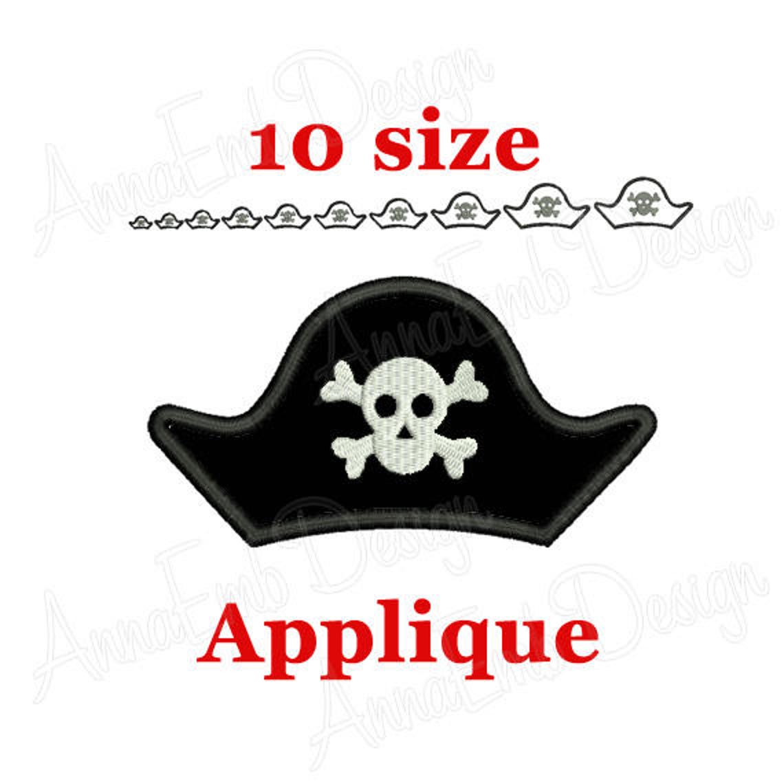 Pirate Hat Applique Embroidery Design. Pirate Hat Skull and Etsy