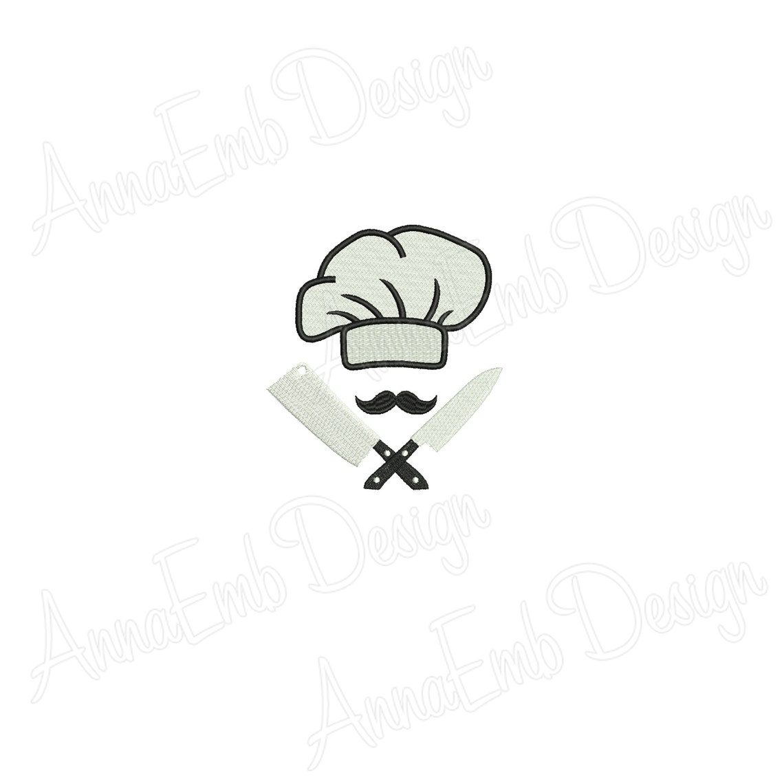 Chef Hat Embroidery Design. Knife Embroidery Design. Kitchen Etsy