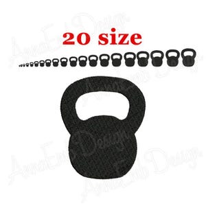 Kettlebell Embroidery Design. Kettlebell Silhouette. Kettlebell mini Embroidery Design. Machine Embroidery Design. Weightlifting Barbell.