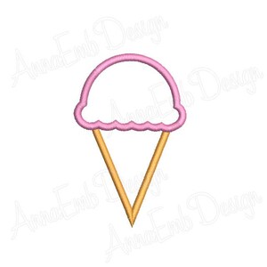 May include: A pink and white ice cream cone with a yellow cone.