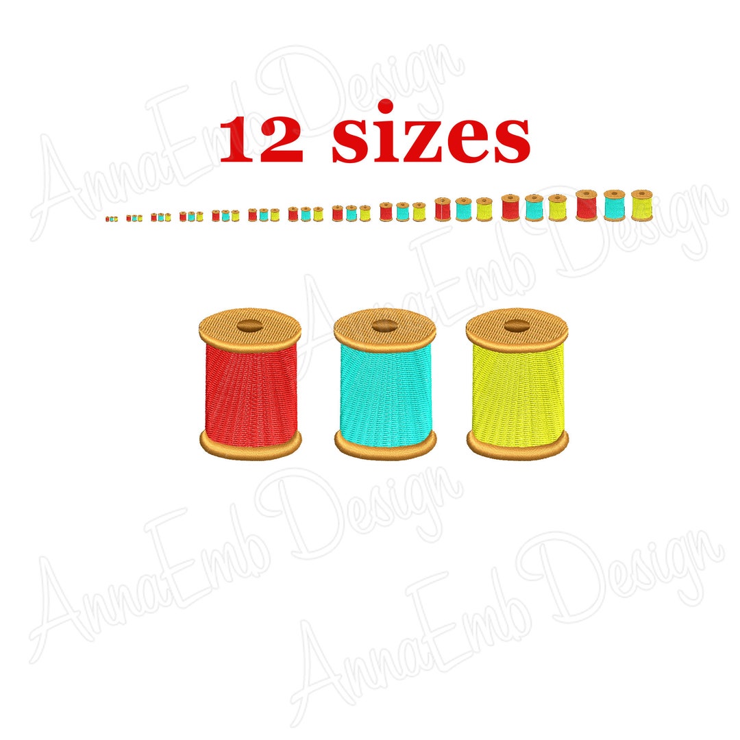 Thread Spool Embroidery Design. Thread Spool Silhouette. Thread Spool ...