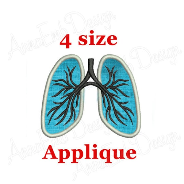 Lungs applique Embroidery Design. Lungs Embroidery Design. Anatomy Embroidery. Medical Embroidery. Nurse Design. Machine Embroidery Design