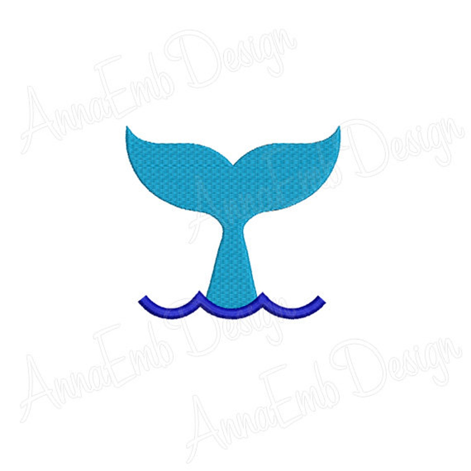 Mermaid Tail Embroidery Design. Whale Tail Embroidery Design. Etsy