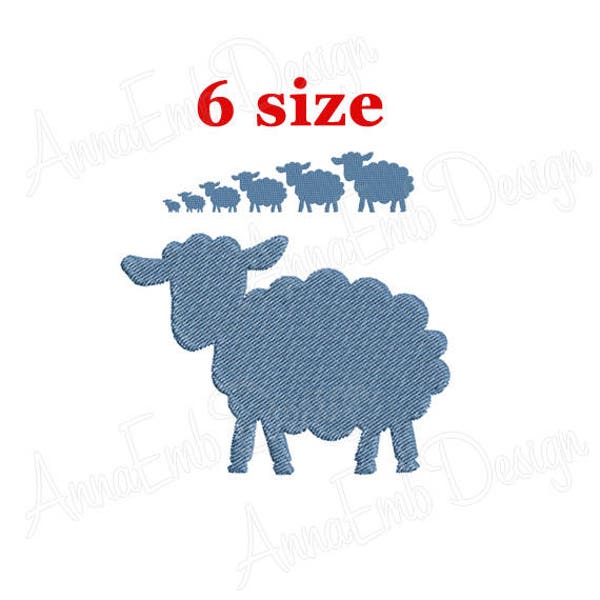 Motif de broderie de mouton. Silhouette de mouton. Silhouette de l’agneau. Mini broderie de mouton. Conception de mouton. Broderie de la ferme. Motif de broderie machine.