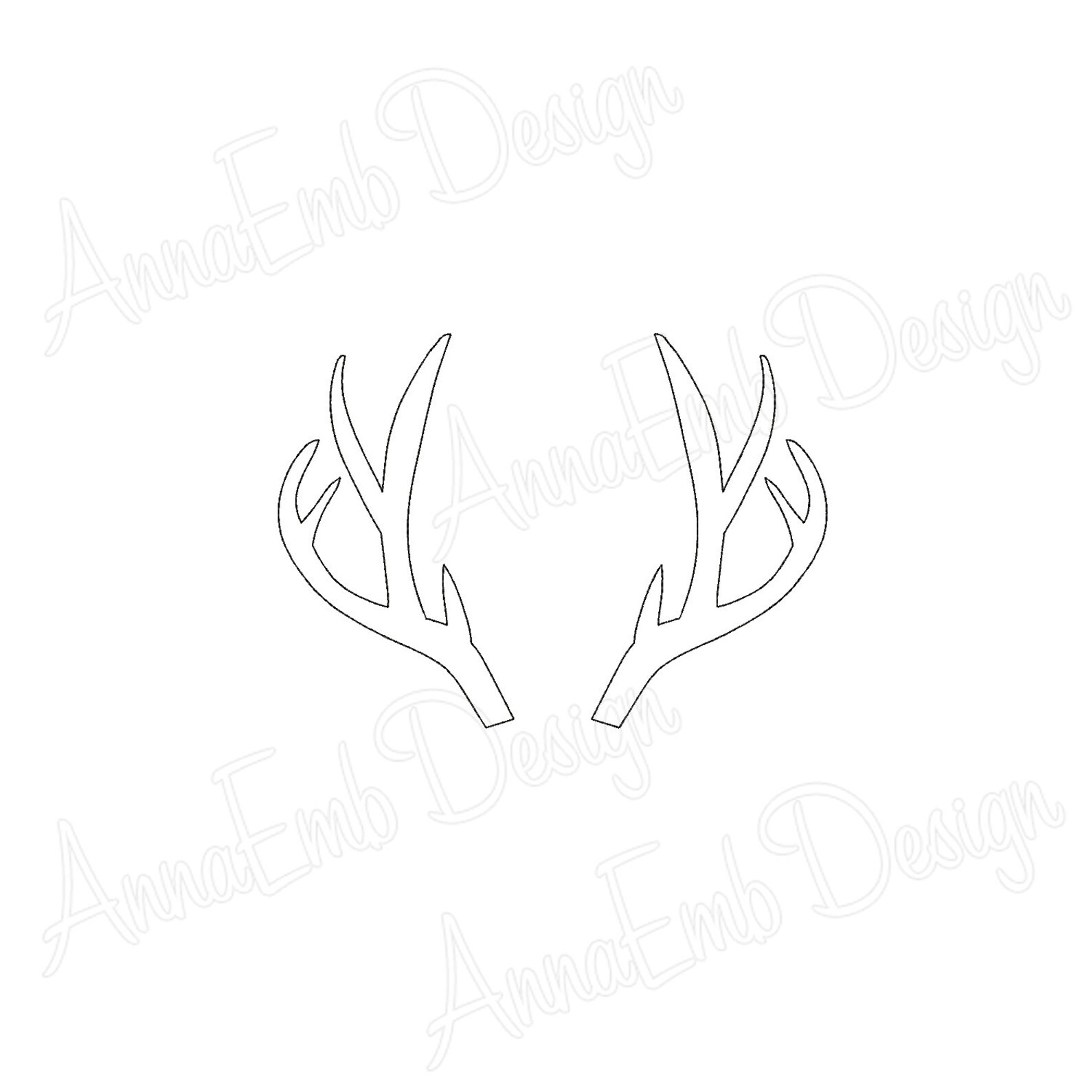 Antlers embroidery design deer antler embroidery design mini  etsy