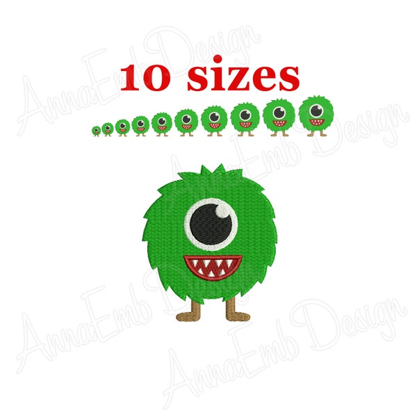 Monster Embroidery Design. Monster mini. Machine Embroidery Design. Monster Silhouette. Monster Filled Stitches. Halloween Embroidery Design