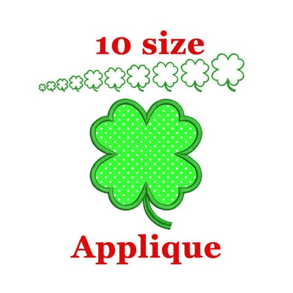 Clover 4 Leaf Applique Machine Embroidery Design. St.Patrick's Clover Applique Machine Embroidery Design. Shamrock applique design. Monogram