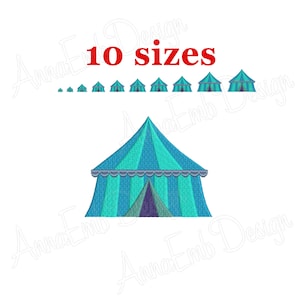 Circus Tent Embroidery Design. Silhouette de tente de cirque. Circus Tent Design. Mini tente de cirque. Conception de broderie de machine.