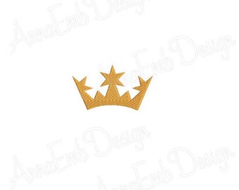 王冠の刺繍デザイン。王冠のミニ刺繍デザイン。ティアラの刺繍