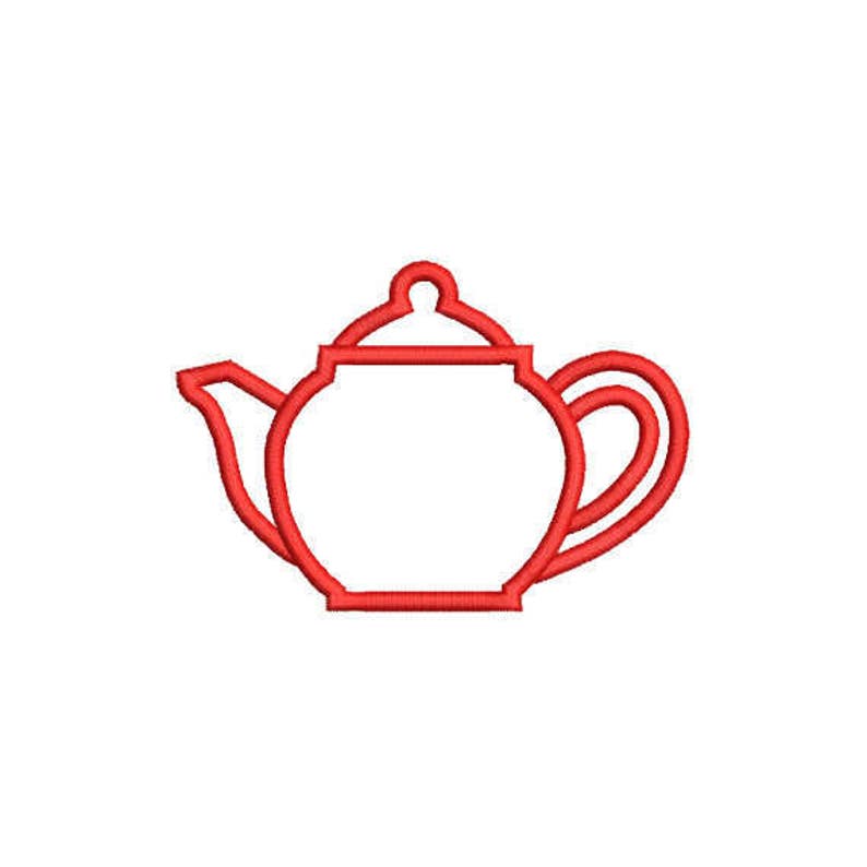 Teapot Applique Embroidery Design. Teapot Embroidery Design. Etsy
