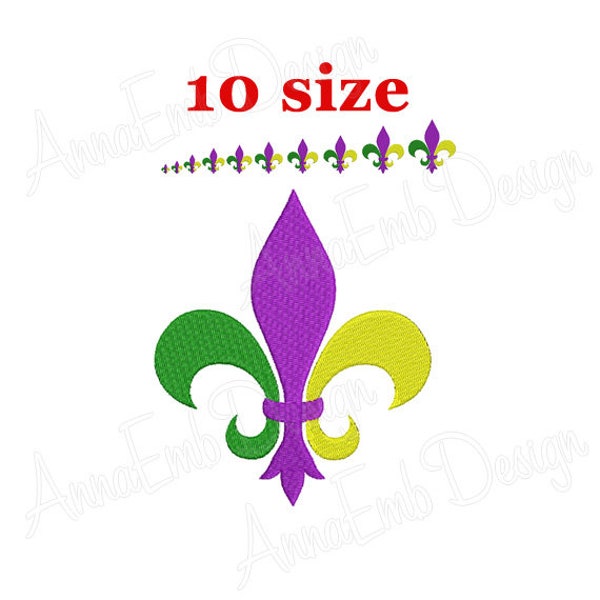 Disegno di ricamo di Fleur de lis. Disegno di ricamo della macchina. Mini Fleur de lis. Fleur de lis Silhouette. Punto pieno Fleur de lis.