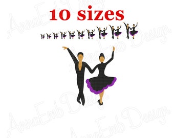Ballroom Dancers Embroidery Design, Latin Dance Silhouette (Instant Download)