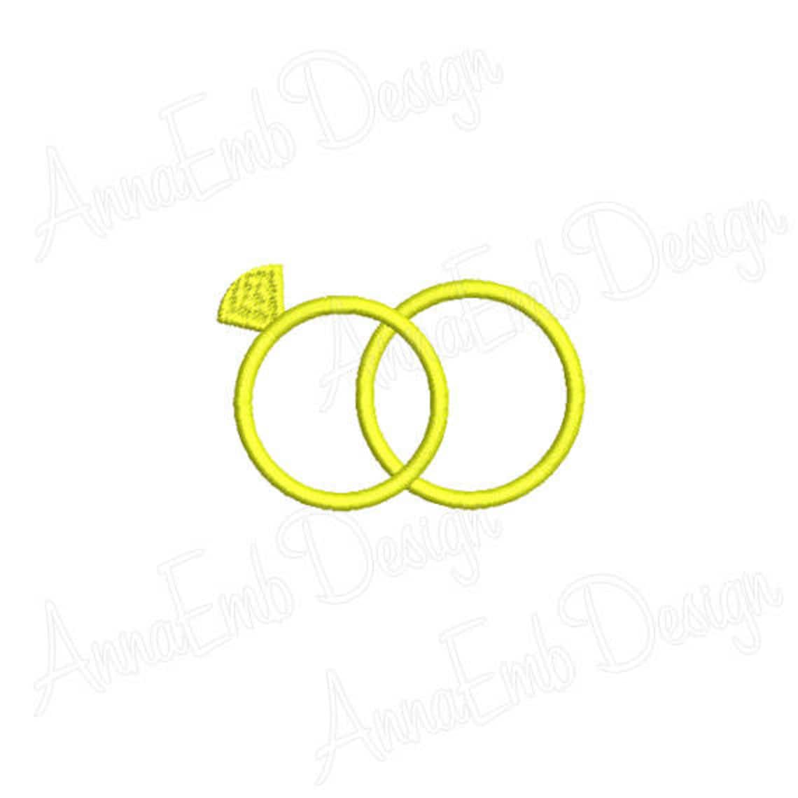 Wedding Rings Embroidery Design. Wedding Rings Silhouette Etsy