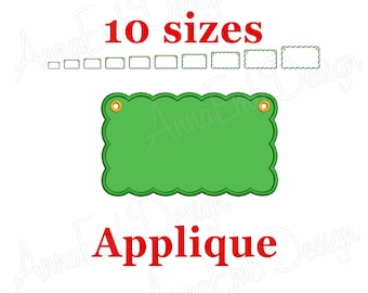 Scallop Banner Embroidery Design. Banner Applique Embroidery Design. Basic Shape. Banner In The Hoop. Party Banner Embroidery Design.