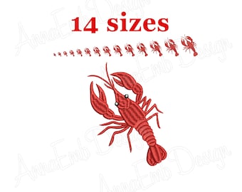 Disegno di ricamo di un'aragosta. Silhouette di un'aragosta. Mini ricamo di un'aragosta. Disegno di un'aragosta. Disegno per ricamo a macchina. Disegni di gamberi di fiume.