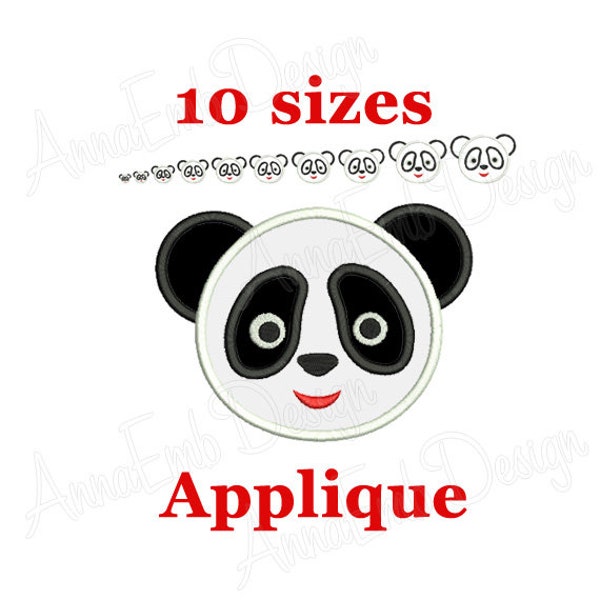 Panda Applique Embroidery Design. Panda face Applique Embroidery design. Mini Panda. Machine embroidery design. Animal embroidery.