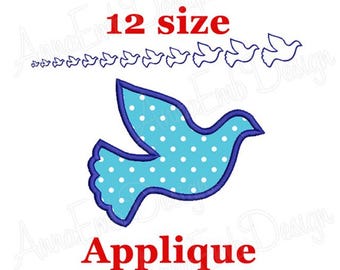 Dove Applique Embroidery Design. Peace Applique Design. Bird Applique Design. Machine Embroidery Design. Dove mini Embroidery Design.