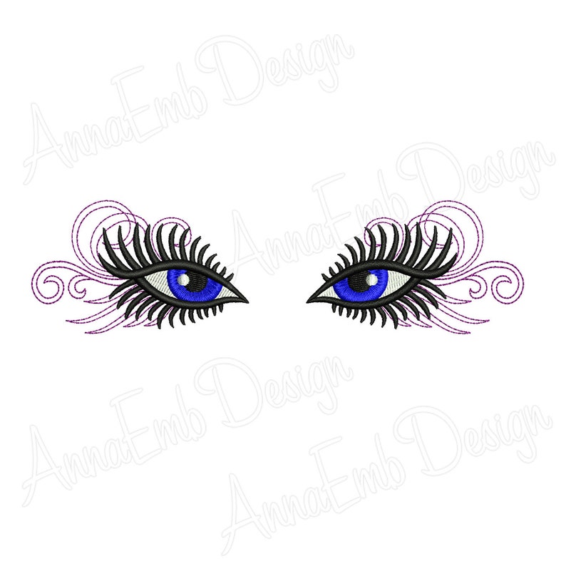 Eyes With Lashes Embroidery Design. Eyes Embroidery Design. Etsy