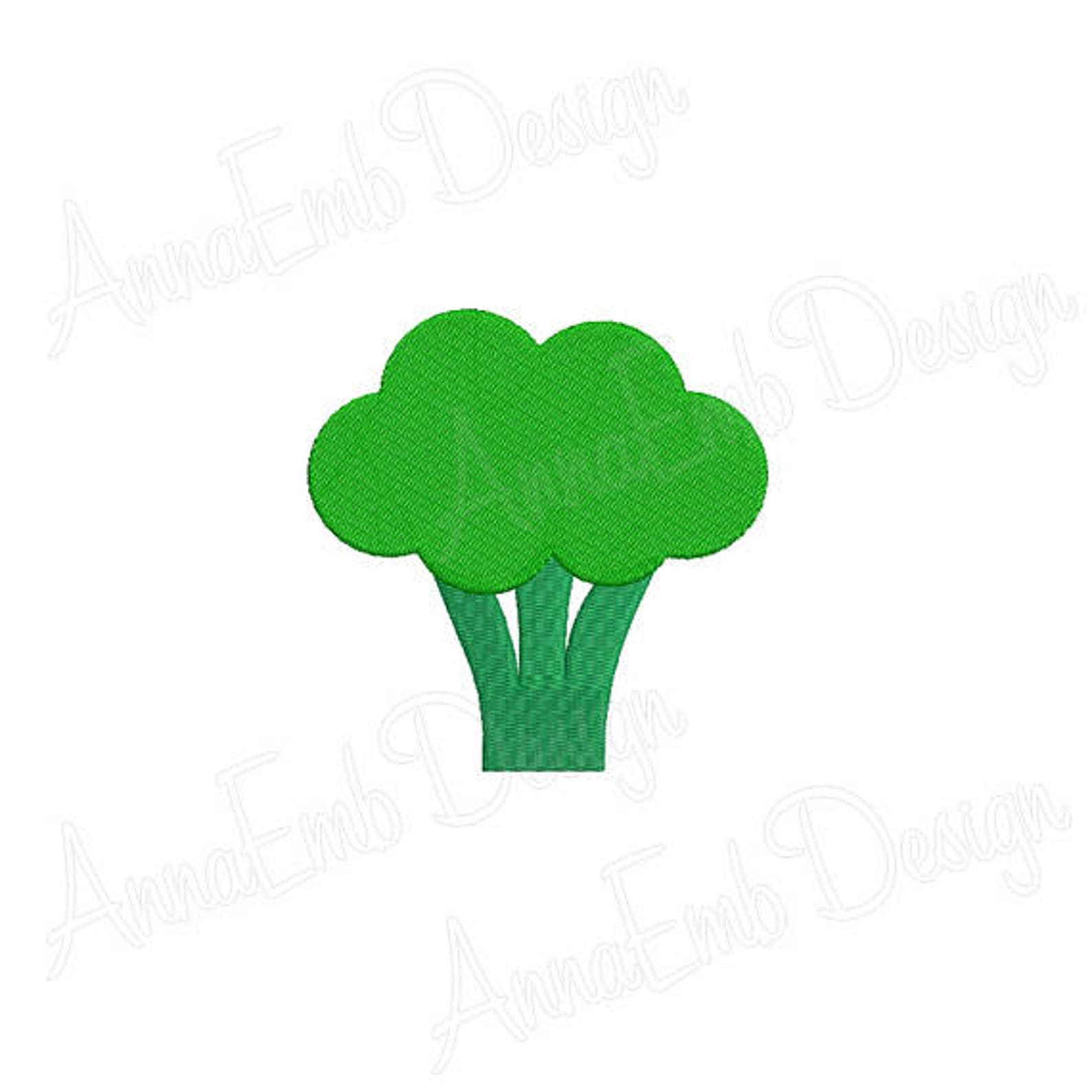Broccoli Embroidery Design. Broccoli Silhouette Embroidery Etsy
