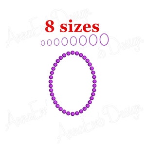 May include: Purple beaded circle embroidery design in 8 sizes. The design is a simple circle made of purple beads.