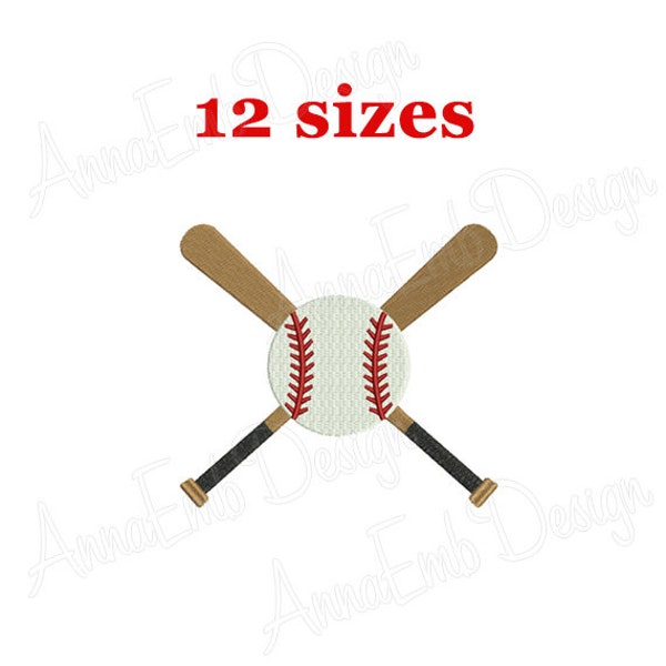 Baseball Embroidery Design. Mini Baseball Bat. Baseball Bat Embroidery Design. Machine embroidery design. Sport embroidery.