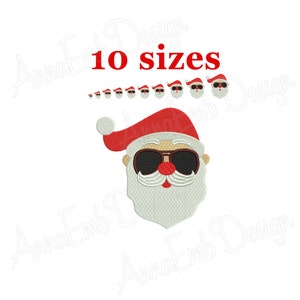 Santa Claus Embroidery Design. Santa Claus Silhouette. Mini Santa Claus. Machine embroidery. Christmas Embroidery. Santa face Embroidery.