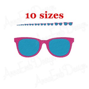 Sonnenbrille Stickdatei. Mini Sonnenbrille. Sonnenbrillen Fill Design. Sonnenbrillen Silhouette Stickerei.  Stickdatei für die Stickmaschine.