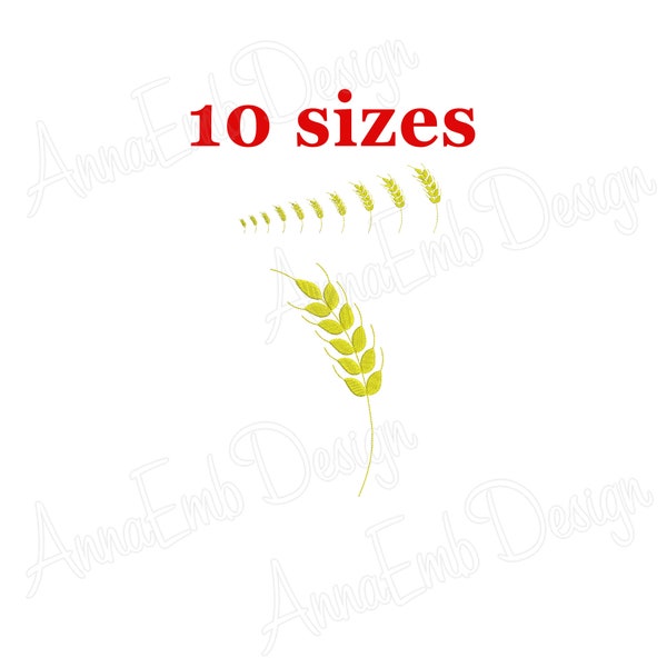 Wheat Stalk embroidery design. Wheat embroidery design. Machine embroidery design. Mini Wheat. Wheat Silhouette. Wheat filled stich.