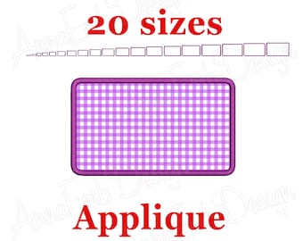 Rectangle Applique Embroidery Design. Rectangle Monogram Applique. Rectangle mini Embroidery. Rectangle Embroidery Design. Basic Shape.
