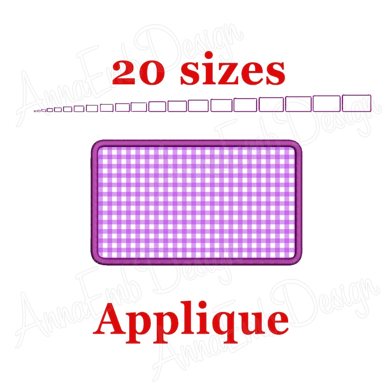 Rectangle Applique Embroidery Design. Rectangle Monogram Applique ...