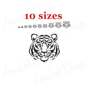 Tijger Borduurwerk ontwerp. Tijger Silhouet. Tijger mini. Tijger ontwerp. Tijger gezicht Borduurwerk. Machine Borduurwerk Ontwerp. Safari Borduurwerk.