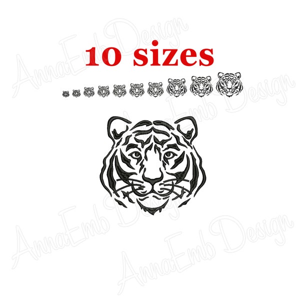 Tiger Embroidery design. Tiger Silhouette. Tiger mini. Tiger design. Tiger face Embroidery. Machine Embroidery Design. Safari Embroidery.