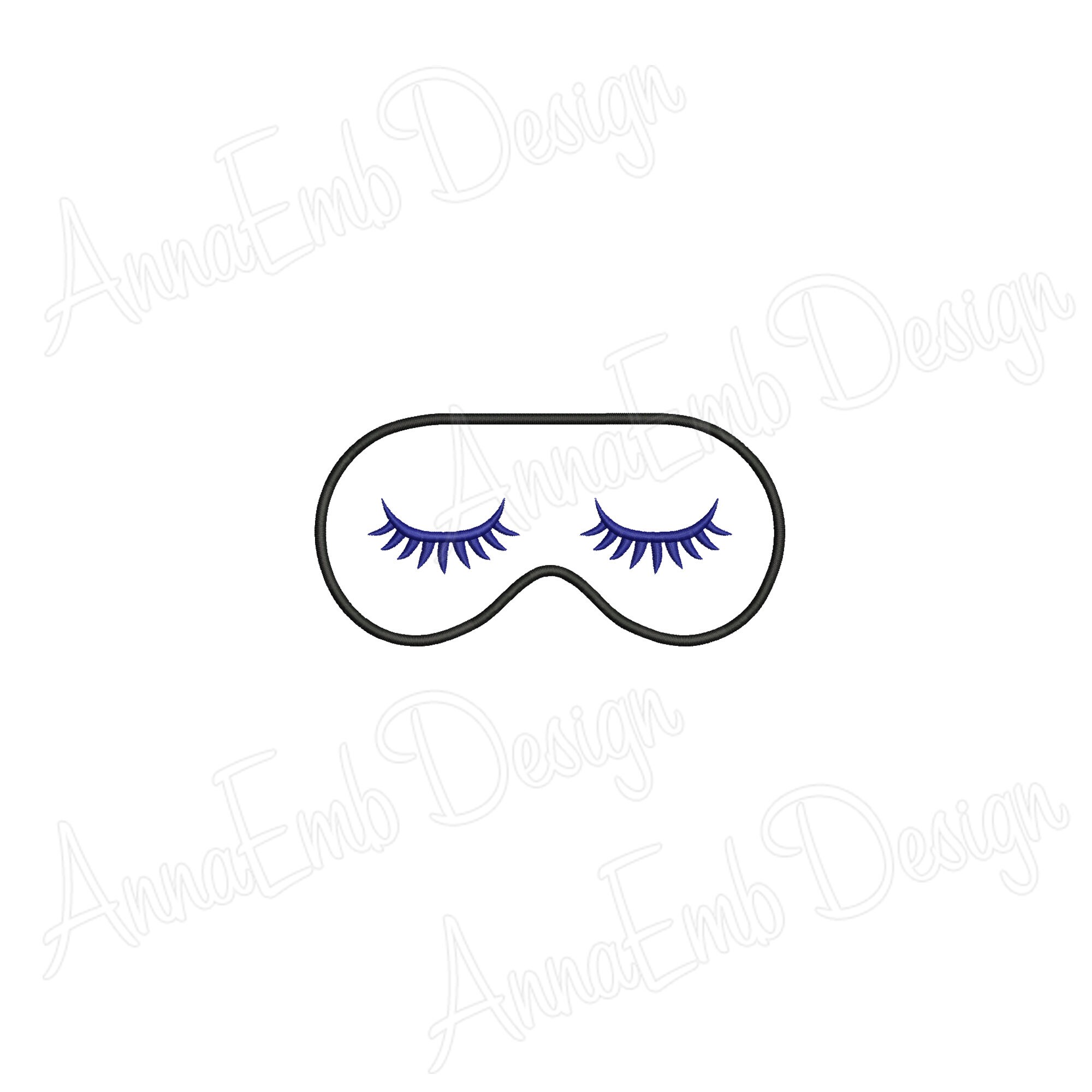 Sleep Mask Applique Embroidery Design Sleep Mask Embroidery Etsy