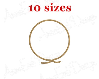 Rope Monogram Frame Embroidery Design (Instant Download)