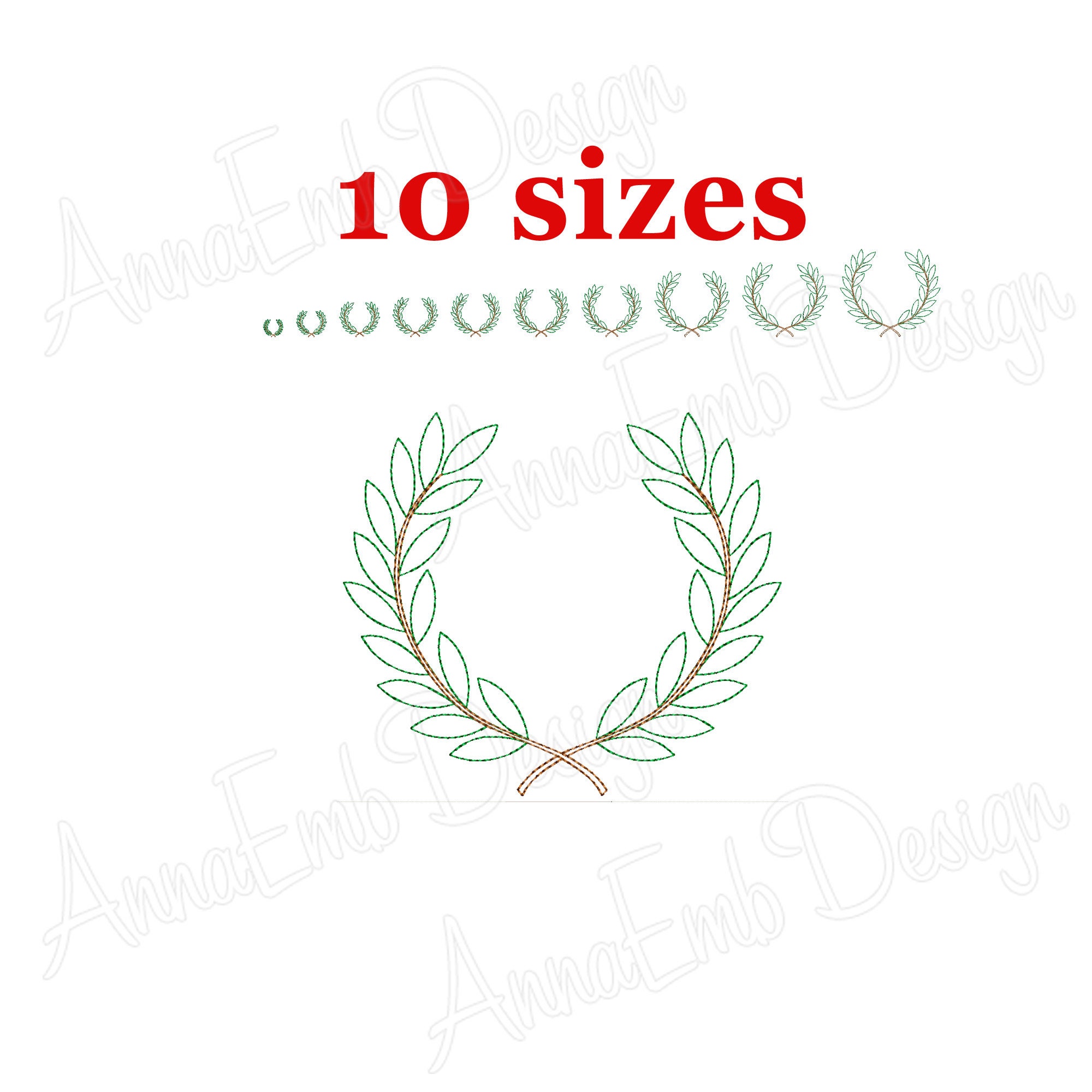 Laurel Wreath Embroidery Design. Laurel Wreath Redwork. Wreath Etsy UK