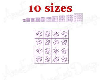 Flower Quilt Block Embroidery Design (Instant Download)