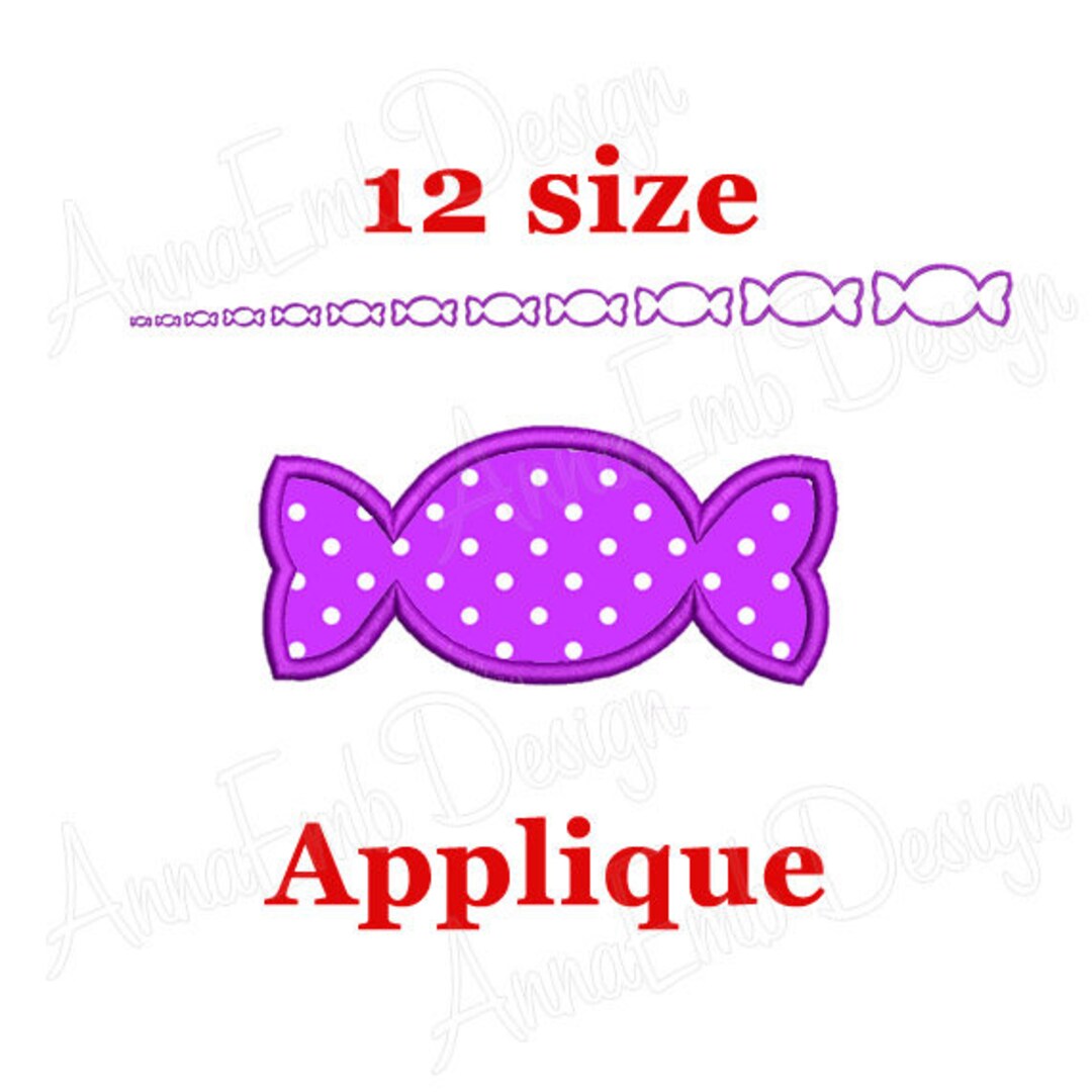 Candy Applique Embroidery Design. Candy Mini Embroidery Etsy