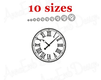 Clock Face Embroidery Design, Mini Clock Fill Stitch (Instant Download)