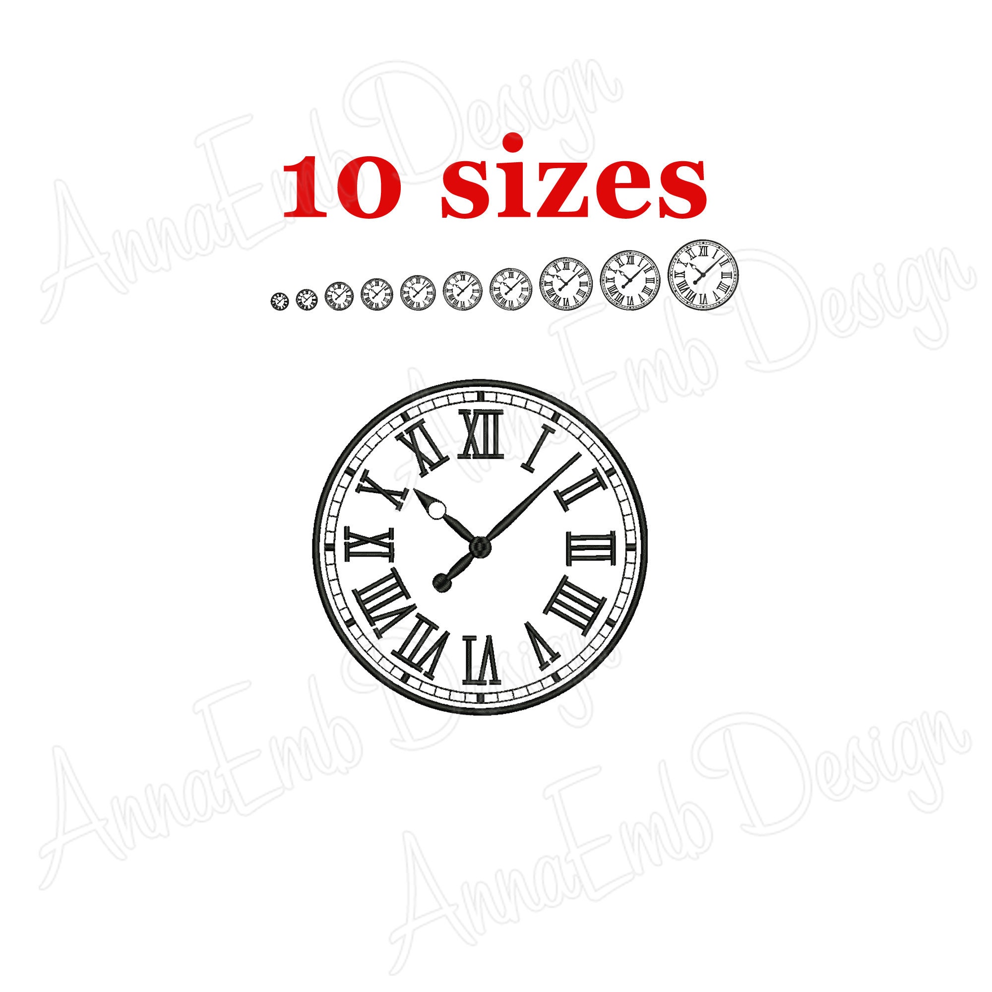 Clock Embroidery Design. Clock Face Embroidery Design. Machine Etsy UK