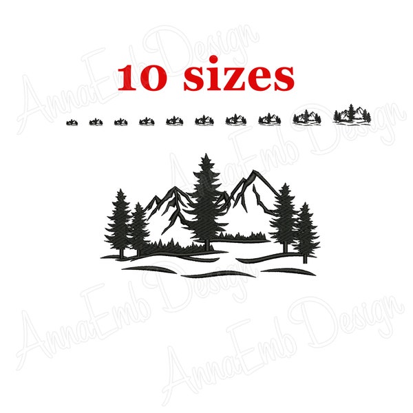 Mountain Embroidery design. Mountain Silhouette. Mountain mini Embroidery. Mountain design. Machine Embroidery Design. Nature Embroidery