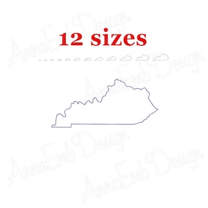 Kentucky Embroidery Design Kentucky state Design Machine Embroidery Kentucky Bean Stitch Kentucky Design Kentucky Mini Triple Stitch Outline