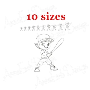 Baseball Player Embroidery design. Baseball Player mini Embroidery. Machine Embroidery Design. Baseball boy Embroidery Design.