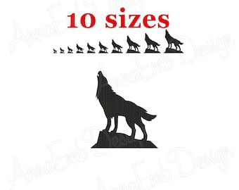 Wolf Embroidery design. Wolf Silhouette. Dog Silhouette. Wolf mini Embroidery. Dog design. Animal embroidery. Machine Embroidery Design.