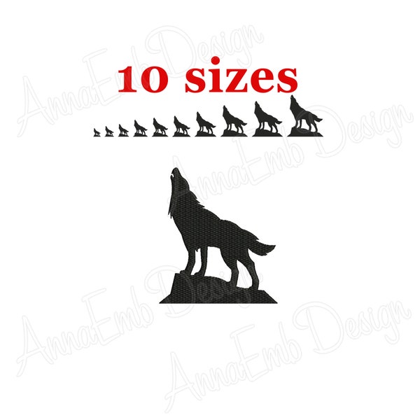 Wolf Embroidery design. Wolf Silhouette. Dog Silhouette. Wolf mini Embroidery. Dog design. Animal embroidery. Machine Embroidery Design.