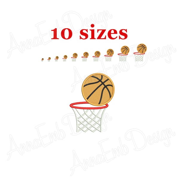 Basketball Embroidery Design. Machine Embroidery Design. Mini Basketball Design. Basketball filled stitch. Basketball Hoop. Basketball Net.