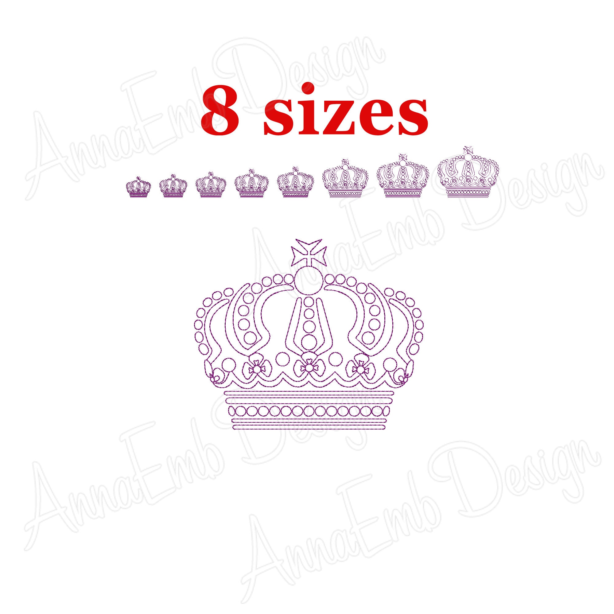 Royal Crown Embroidery Design. Machine Embroidery Design. - Etsy royal-crown-embroidery-design-machine-embroidery-design-etsy