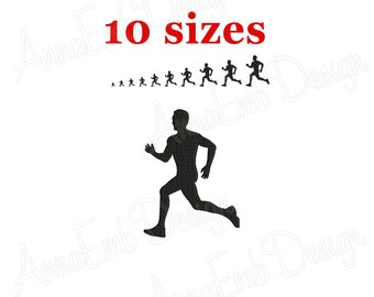 Runner Embroidery Design. Runner mini. Machine Embroidery Design. Male Runner Embroidery. Runner Silhouette.